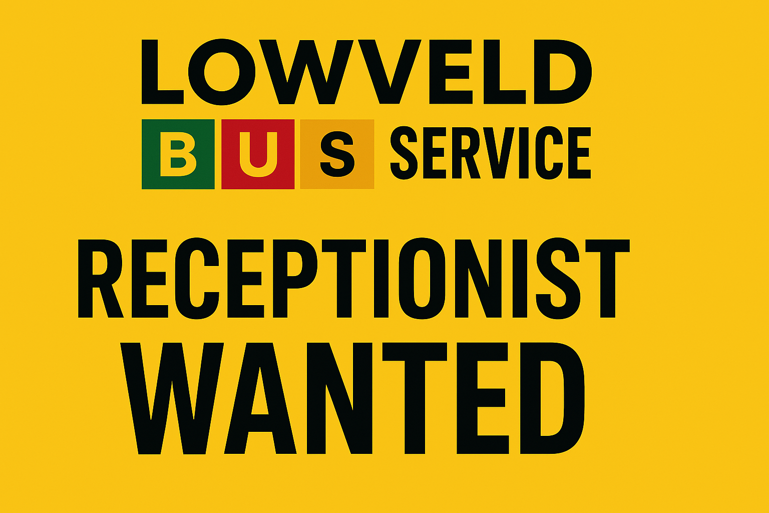 Receptionist Vacancy Open at Lowveld Bus